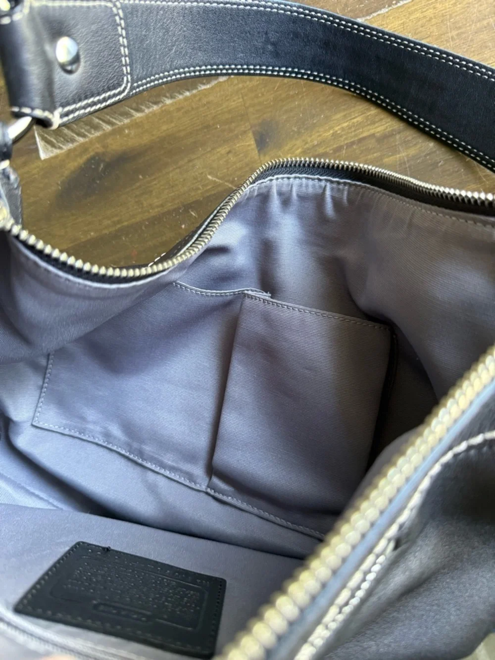 Coach Legacy Vintage Black Leather Hobo Black